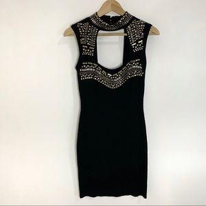 Apeach Black Halter Sleeveless Mini Dress Sz Large